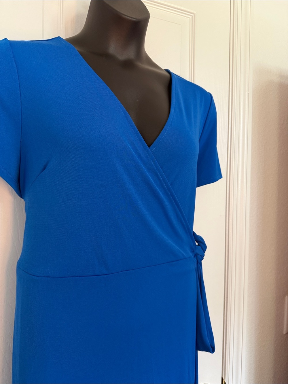 INC International Concepts Cobalt Blue Wrap Midi Dress
